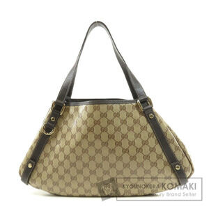 Gucci GG Crystal Abbey Tote Bag brown monogram brown leather